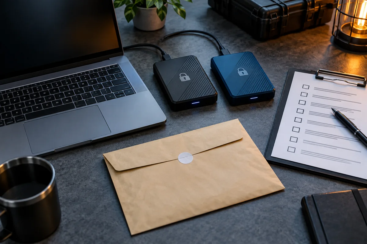 Locked verification archive with encrypted workstation and separated record sets